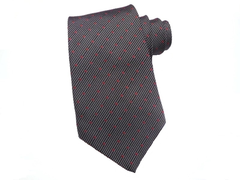 02336 Krawatte schwarz / weiss / rot