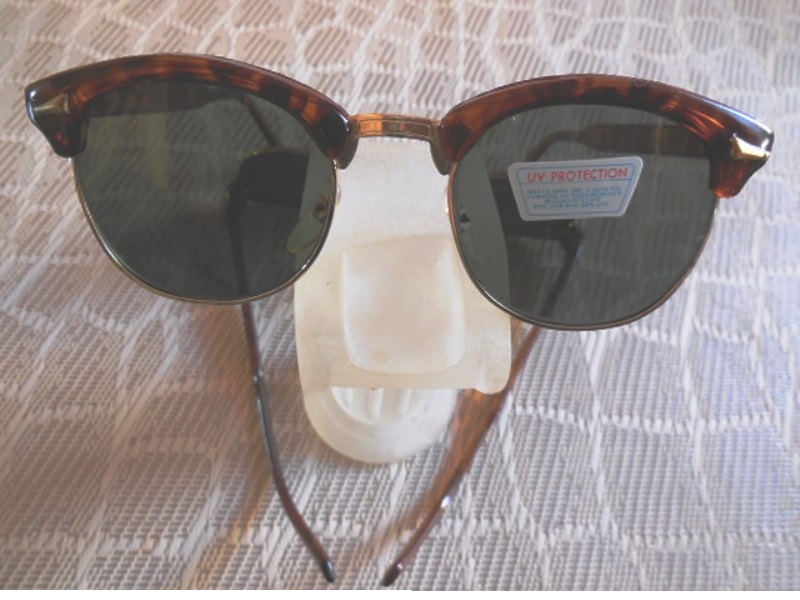 02388 stylische Sonnenbrille rotbraun - Goldrand